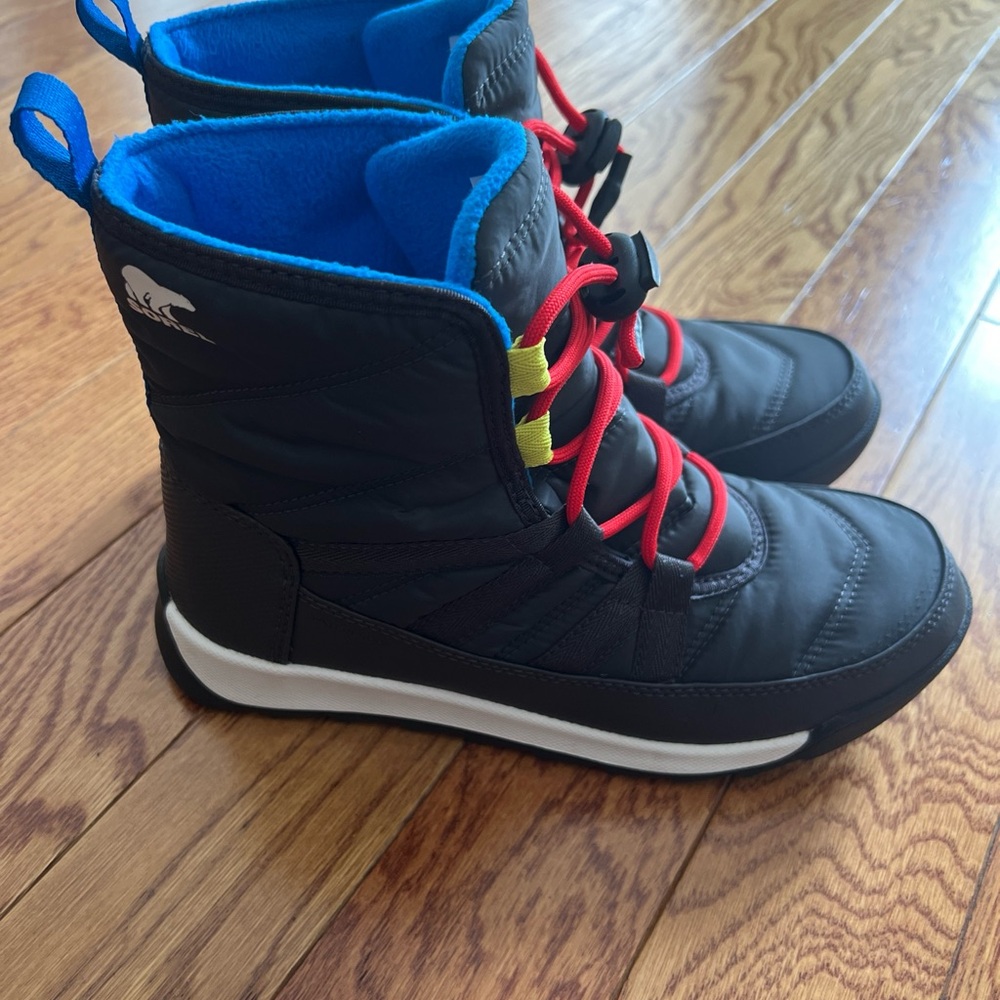 Sorel Black and Red Insulated Waterproof Boots